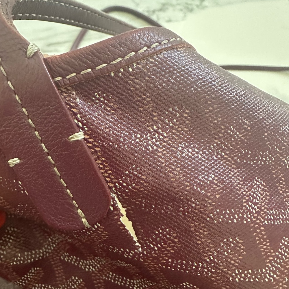 Authentic Goyard Burgundy Saint Louis GM bag. Very worn. - Picture 10 of 15